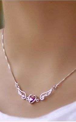 SS11001-1  S925 sterling silver Angel lovers  necklace